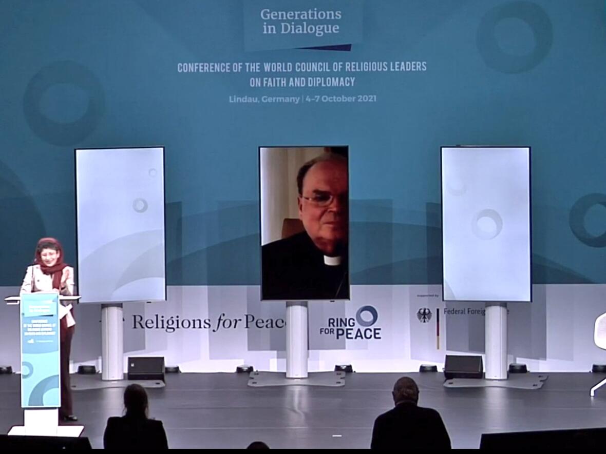 Virtuelles Grußwort von Bischof Bertram bei der Konferenz in Lindau. (Foto: Screenshot Livestream)