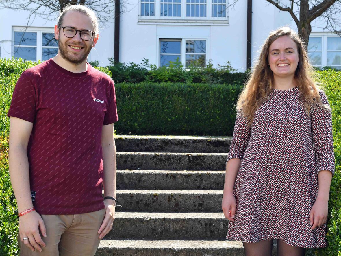 Gemeindeassistent Fabian Blay und Gemeindeassistentin Rosalie Brombeiß. Auf dem Bild fehlt Franziska Weißenbach.