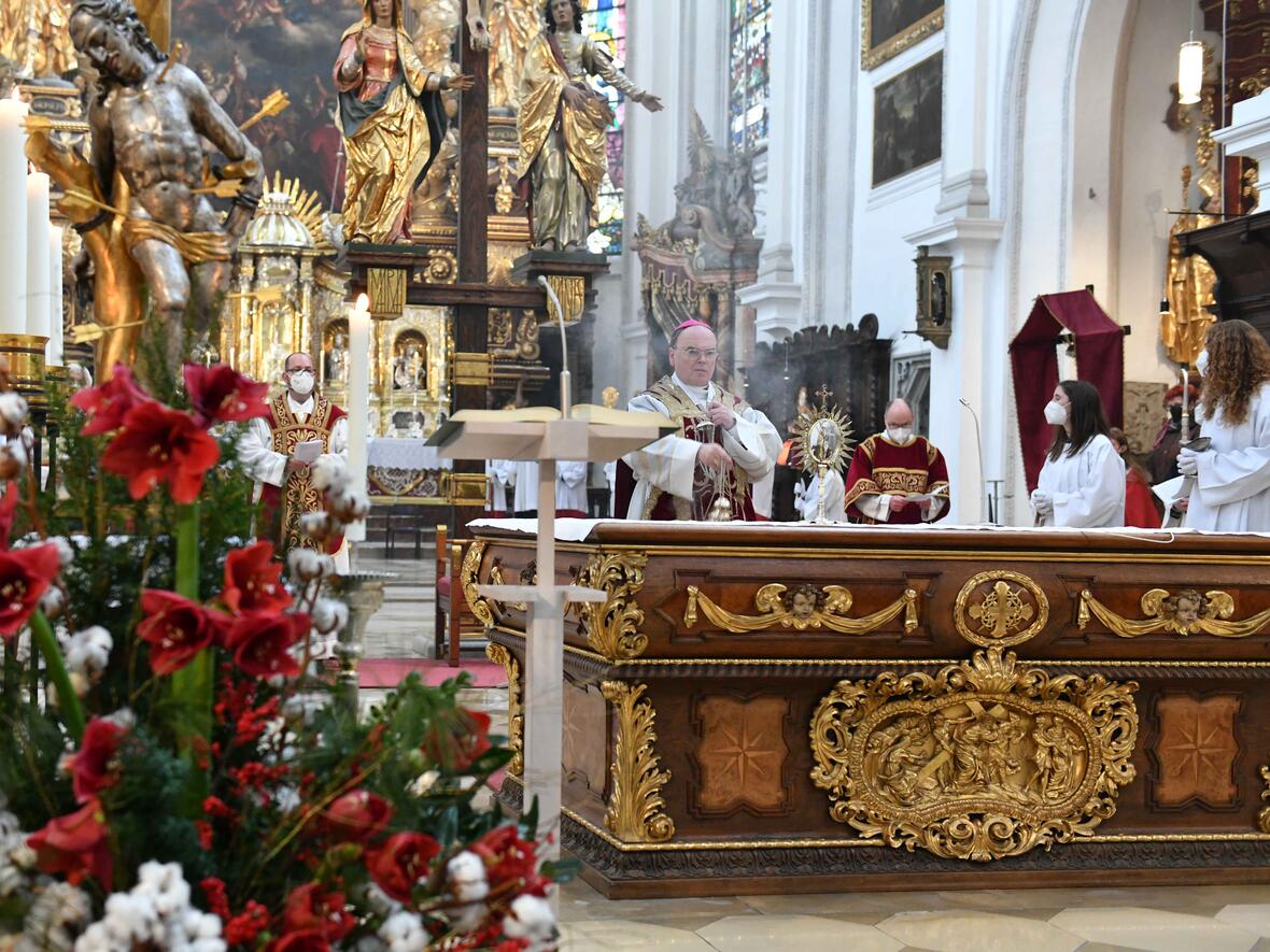 Beim Sebastianifest in der Pfarrkirche Mariä Himmelfahrt in Landsberg wurde des Patrons der Stadt, dem hl. Sebastian, gedacht. (Foto: Maria Steber / pba)