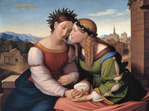 "Italia und Germania", allegorisches Gemälde von Friedrich Overbeck, 1828. (Foto: Bayerische Staatsgemäldesammlungen, Neue Pinakothek München)