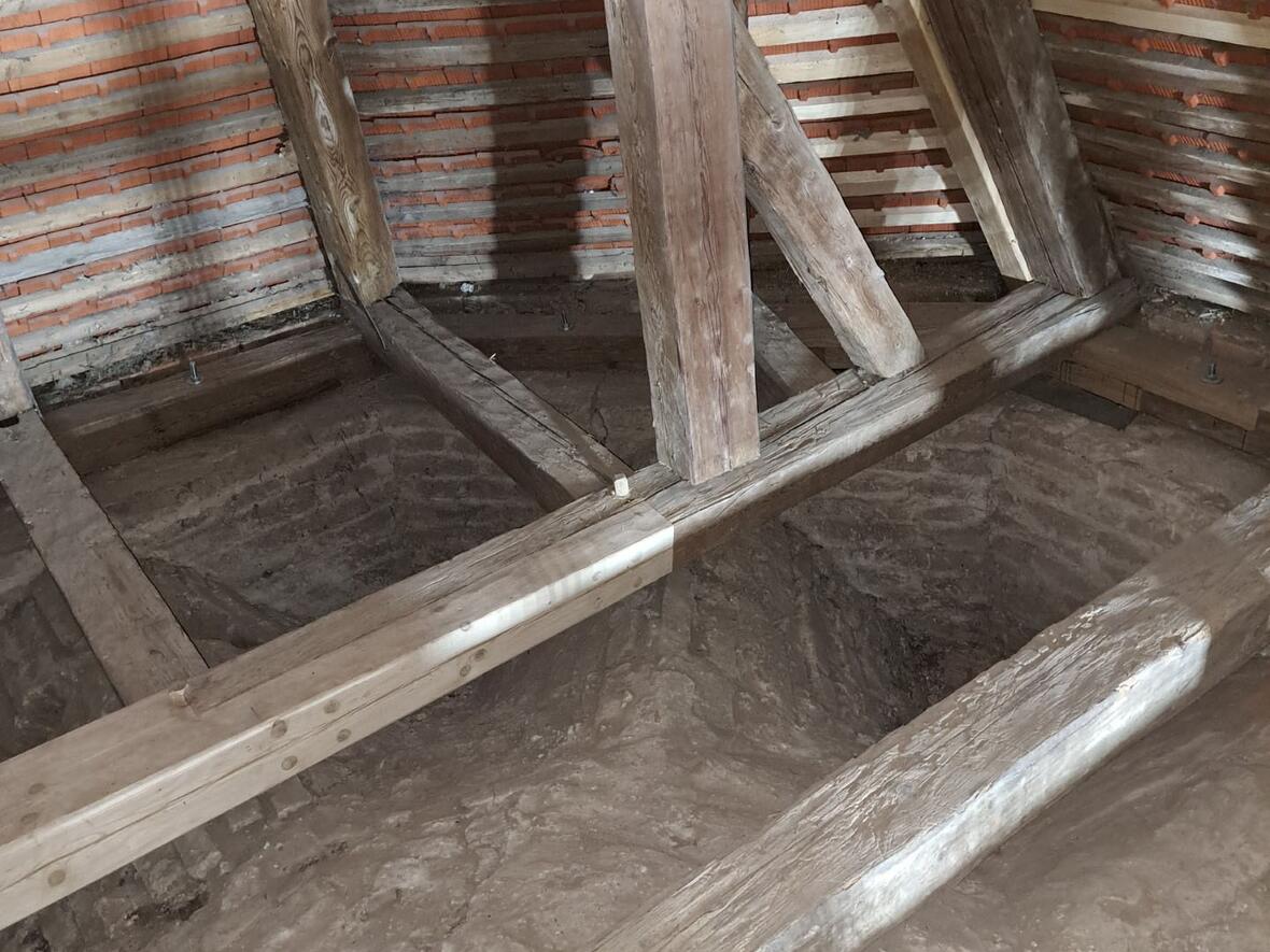 Die Dachbalken der Ulrichskirche wurden ausgebessert und erneuert. Foto: Stefan Stolz (Kirchenpfleger)