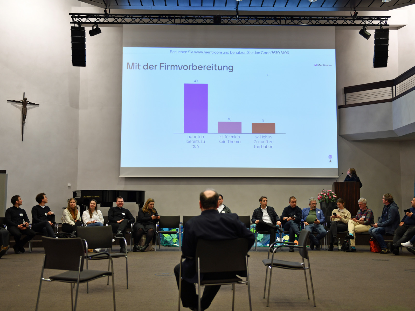 Über ein interaktives Tool konnten die Teilnehmer über verschiedene Sachverhalte abstimmen.